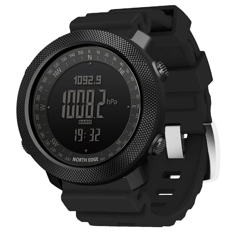 NORTH EDGE Men's sport Digital watch Hours Running Swimming Military Army watches Altimeter Barometer Compass waterproof 50m